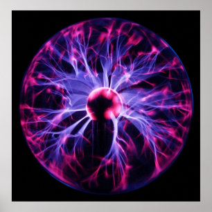 Póster Electricidad púrpura que desaparece de una lámpara