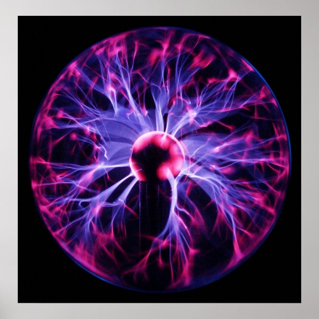 Póster Electricidad púrpura que desaparece de una lámpara (Frente)
