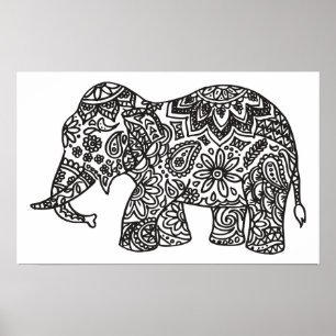 Póster Elefante 2 del Doodle