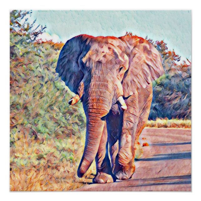 Póster elefante acuarell (Anverso)