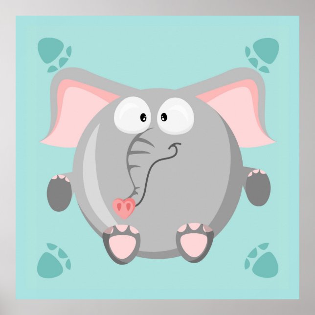 Póster Elefante Adorable (Frente)