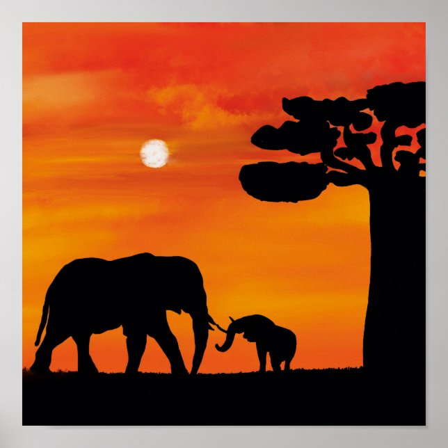 Póster elefante africano (Frente)