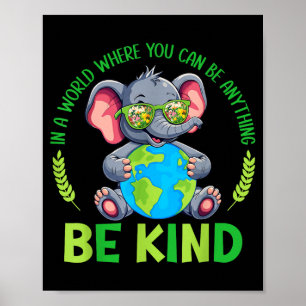 Póster Elefante Amable Día de la Tierra Planeta Mundo Ama