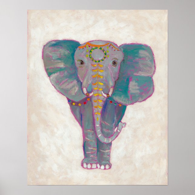 Póster Elefante asiático Zen (Frente)