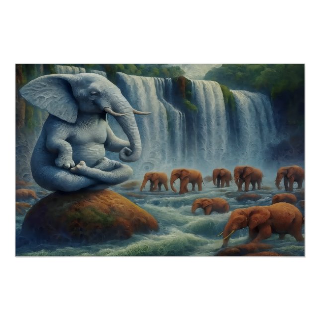 Póster Elefante Azul  (Anverso)