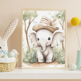 Póster Elefante bebé adorable