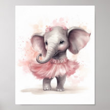 Elefante bebé en su tutu de baile rosa
