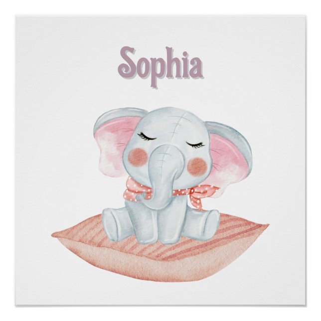 Póster Elefante bebé somnoliento de la "Sophia" personali (Anverso)