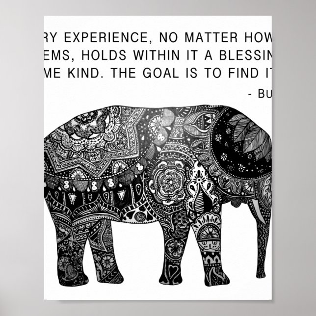 Póster Elefante Buda Wisdom (Frente)