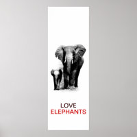 Elefante BW y Poster de elefantes para bebés