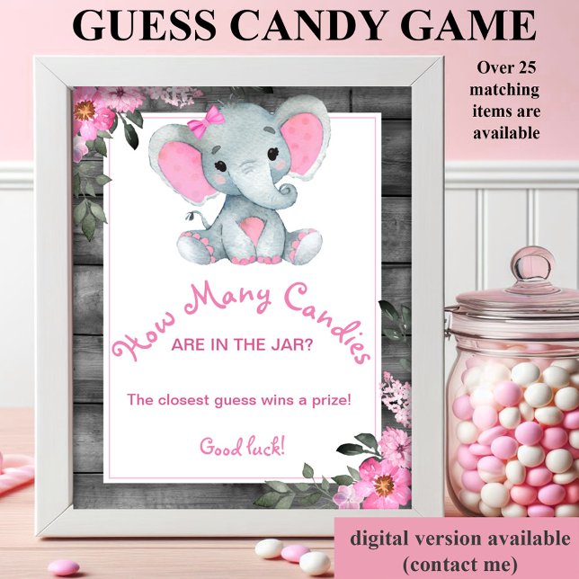 Póster Elefante chica: ¿cuántos caramelos hay en el juego (Subido por el creador)