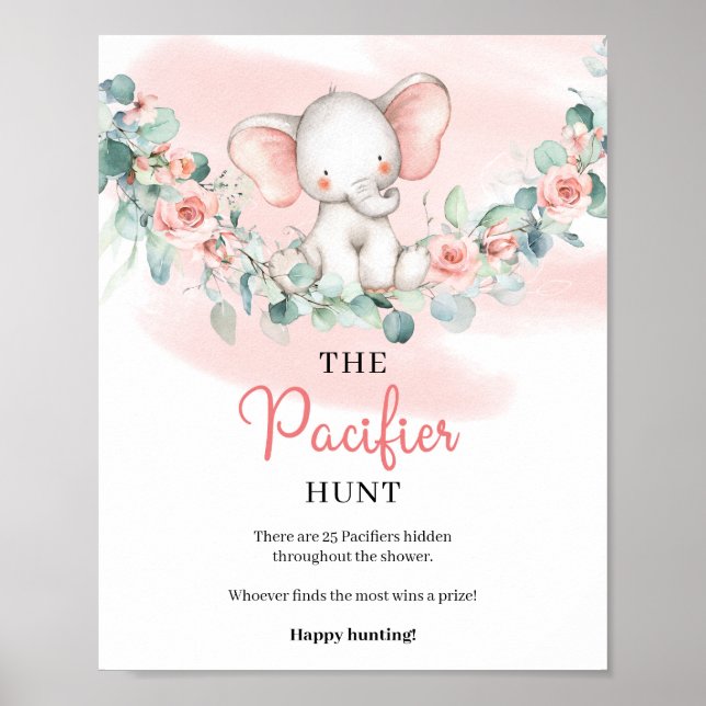 Póster Elefante chica eucalipto El juego de la caza del p (Frente)