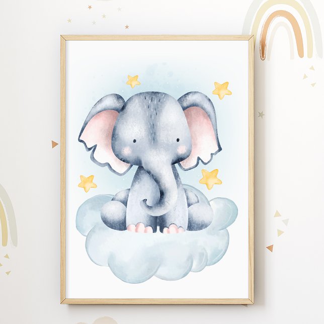 Poster elefante Cloud Nursery sala de impresión pa (Subido por el creador)