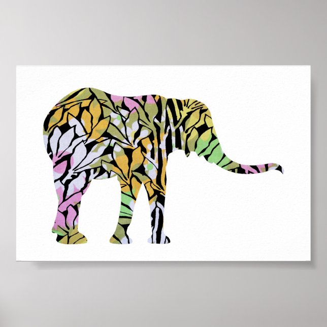 Póster Elefante Colorido (Frente)