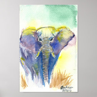 Póster Elefante colorido