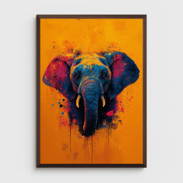 Póster Elefante Colorido Abstracto Animal Vida Sal