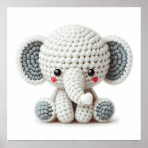 Póster elefante crochet grove