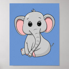 Póster Elefante Cute