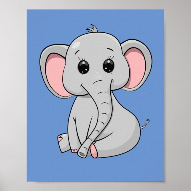 Póster Elefante Cute (Frente)