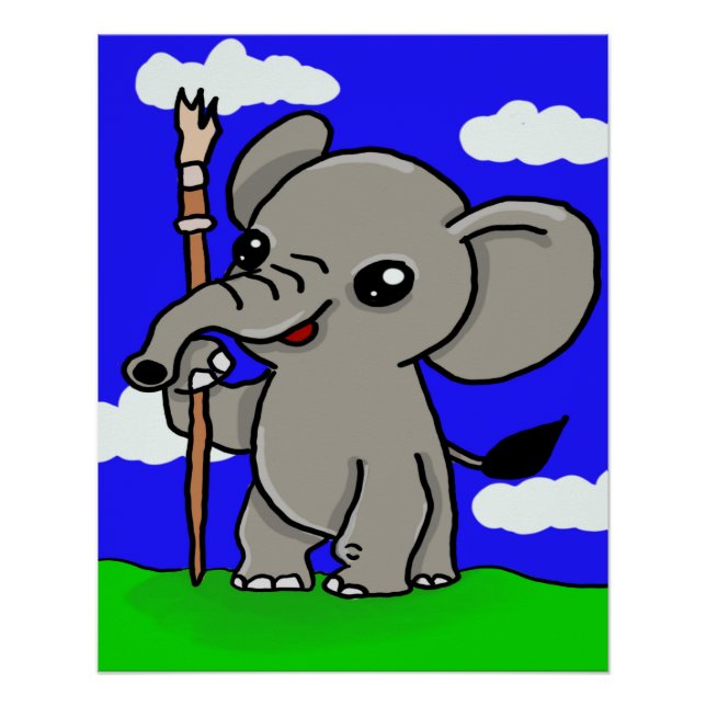 Póster elefante de arte (Anverso)