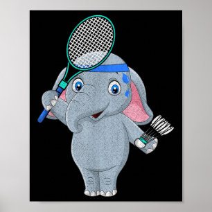 Póster Elefante de Badminton
