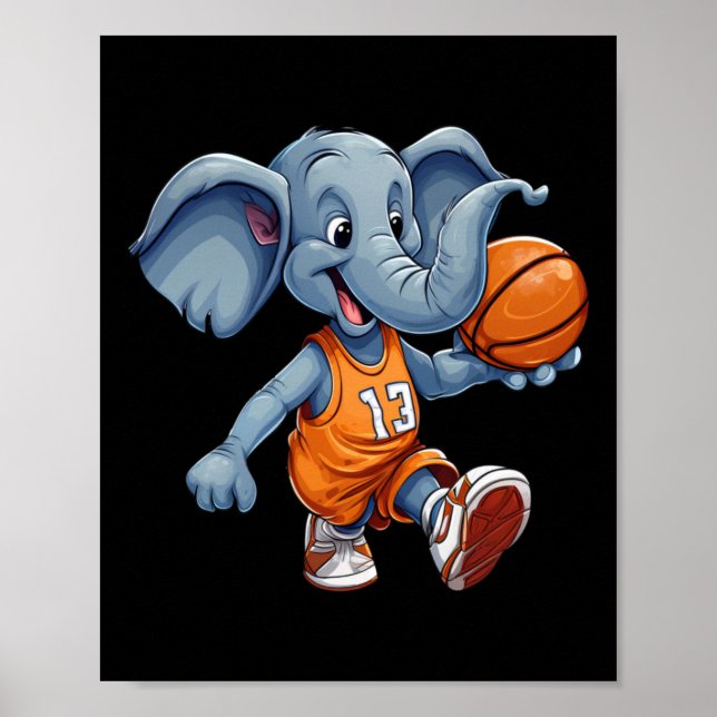 Póster Elefante de baloncesto (Frente)