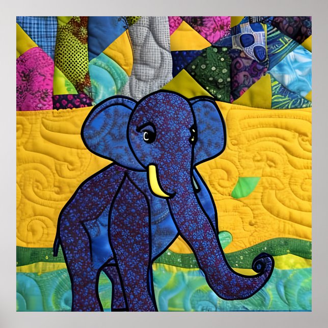 Póster Elefante de bebé divertido - Quillike Design (Frente)