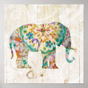 Póster Elefante de Boho Paisley I