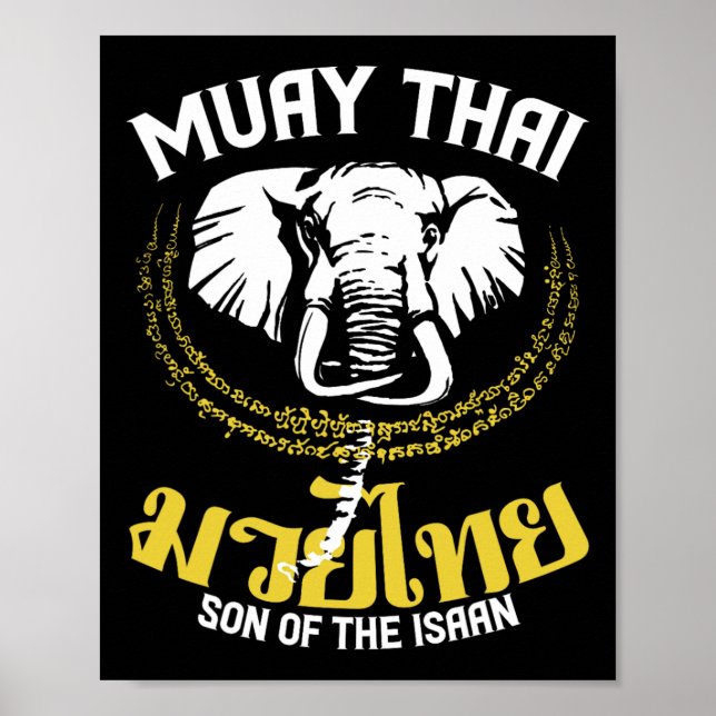 Póster Elefante de boxeo tailandés muay regalo artes marc (Frente)