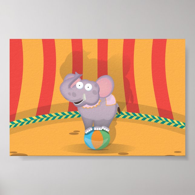 Póster Elefante de circo (Frente)