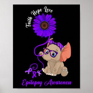 Póster Elefante de concientización sobre la epilepsia Fe