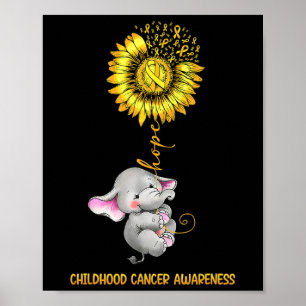 Póster Elefante de Esperanza para la Conciencia del Cánce