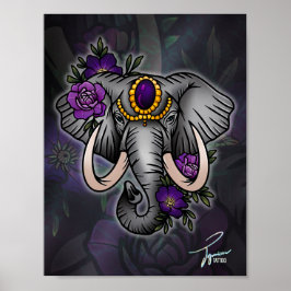 Póster Elefante de joyas
