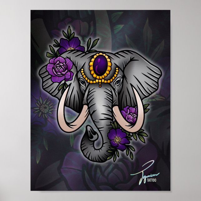 Póster Elefante de joyas (Frente)