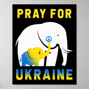 Póster Elefante de la bandera de Ucrania vintage ucranian