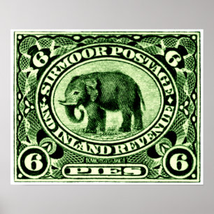 Póster Elefante de los Estados del Príncipe Indio 1895