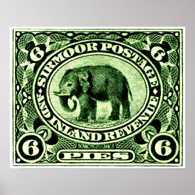 Póster Elefante de los Estados del Príncipe Indio 1895 (Frente)
