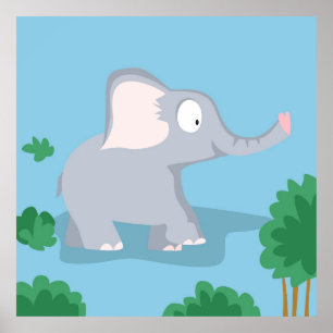 Póster Elefante de mi serie de animales del mundo