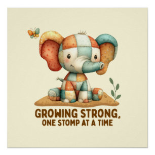 Póster Elefante de Patchwork “Creciendo Fuerte