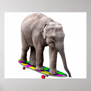 Póster Elefante de patinaje sobre hielo