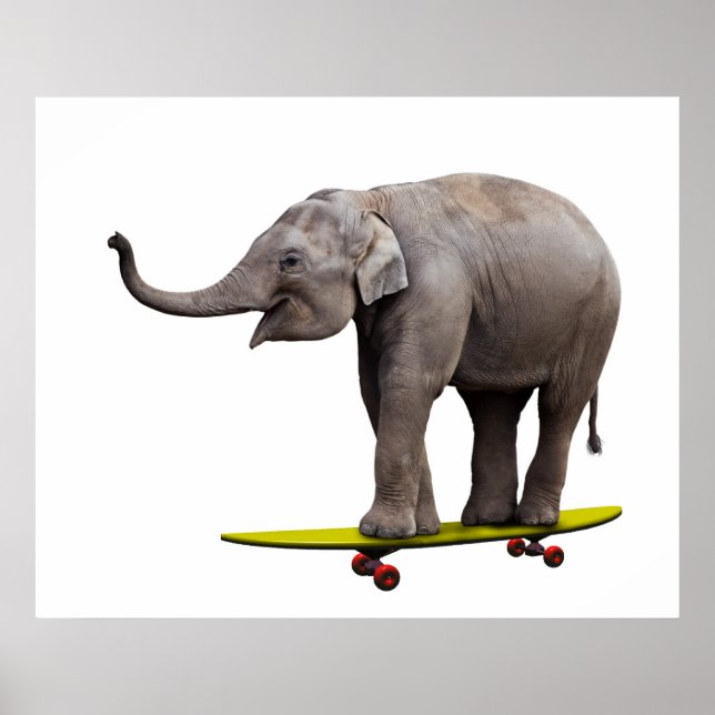 Póster Elefante de patinaje sobre hielo (Frente)