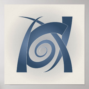 Póster Elefante de piedra azul