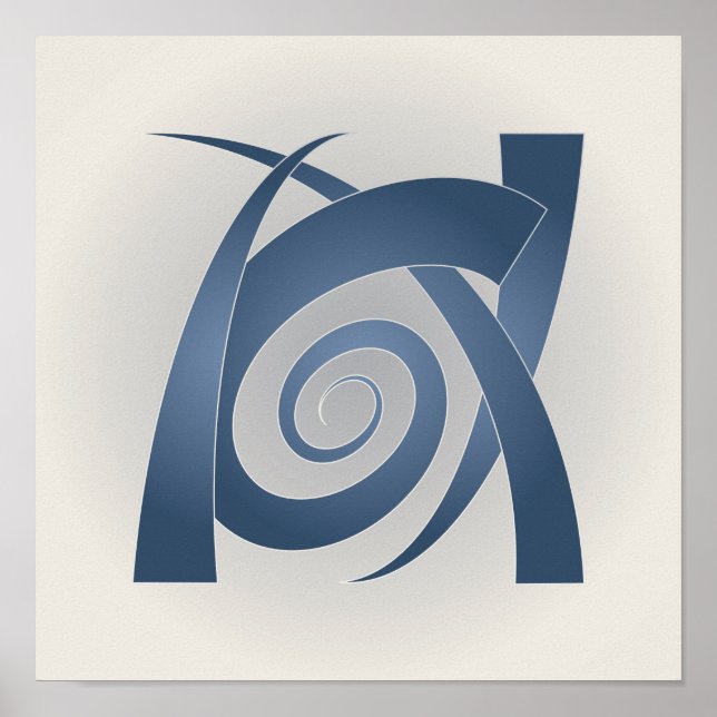 Póster Elefante de piedra azul (Frente)