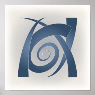 Póster Elefante de piedra azul