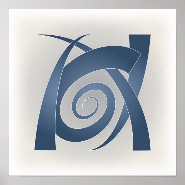 Póster Elefante de piedra azul (Frente)