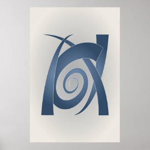 Póster Elefante de piedra azul