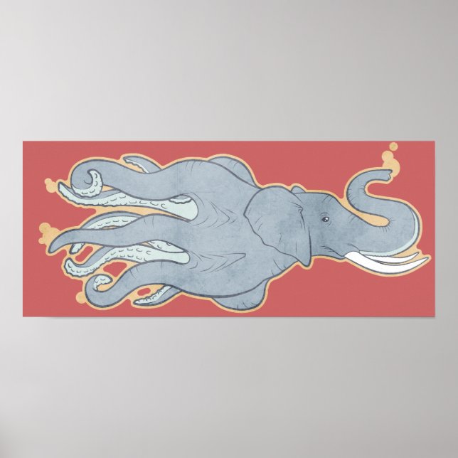 Póster Elefante de pulpo ventilado (Frente)