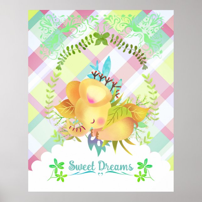 Póster Elefante de Sueños Dulces. (Frente)