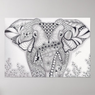 Póster Elefante de tamaño completo