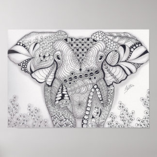 Póster Elefante de tamaño completo